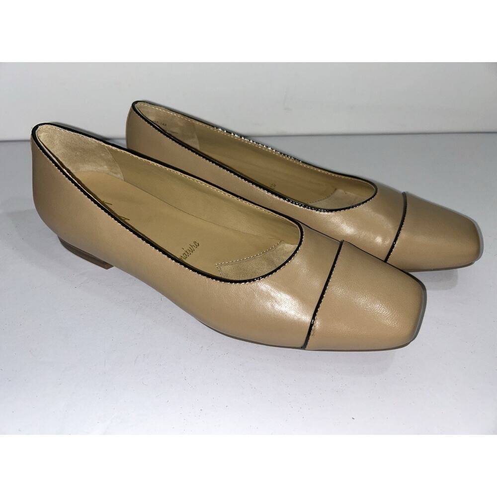 Trotters Harbor Women’s Square Toe Ballet Flats Beige Black Size US 9.5N NWOB